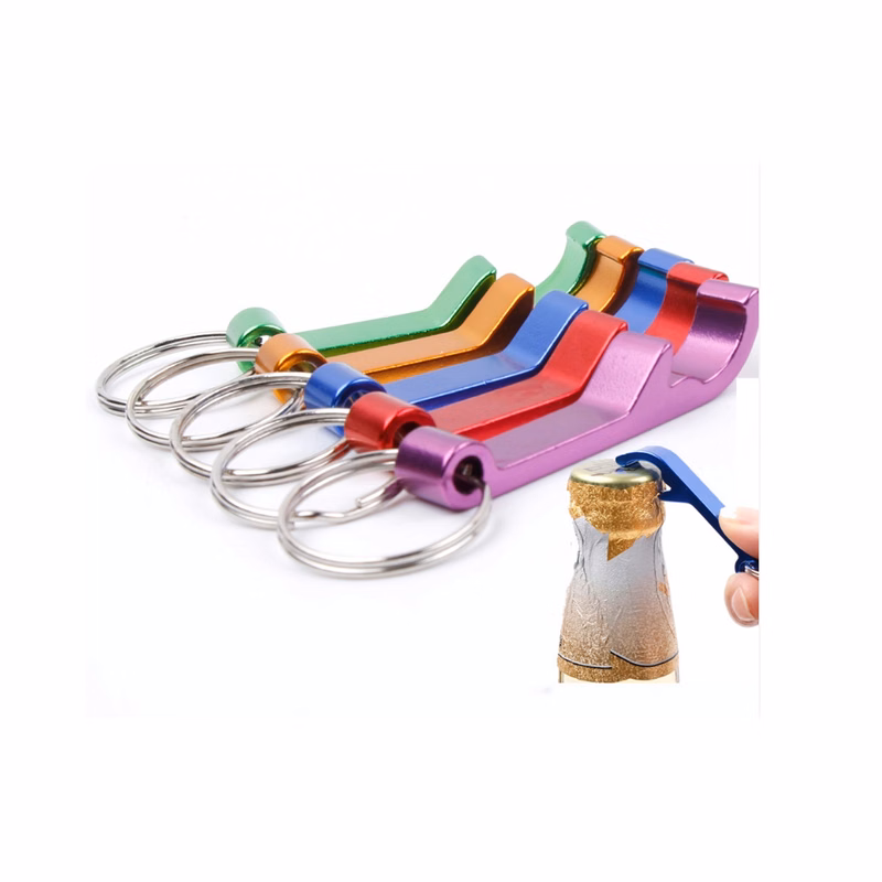 Deluxe Plain Aluminum Can And Bottle Opener With Key Ring