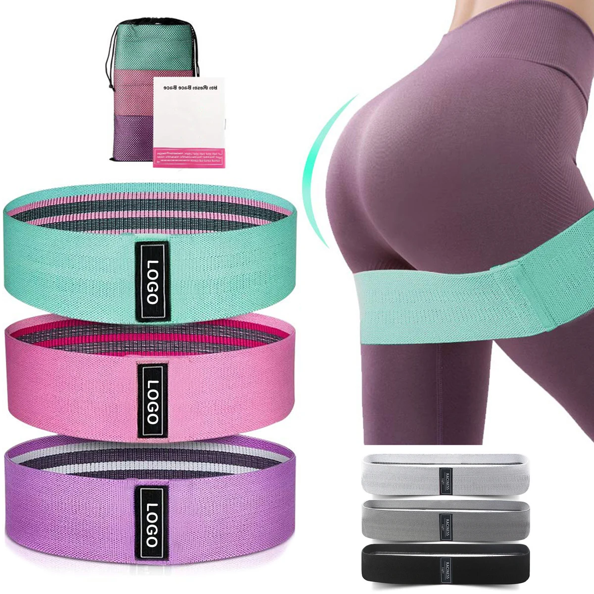3 PCS Fabric Resistance Bands for Working Out 1