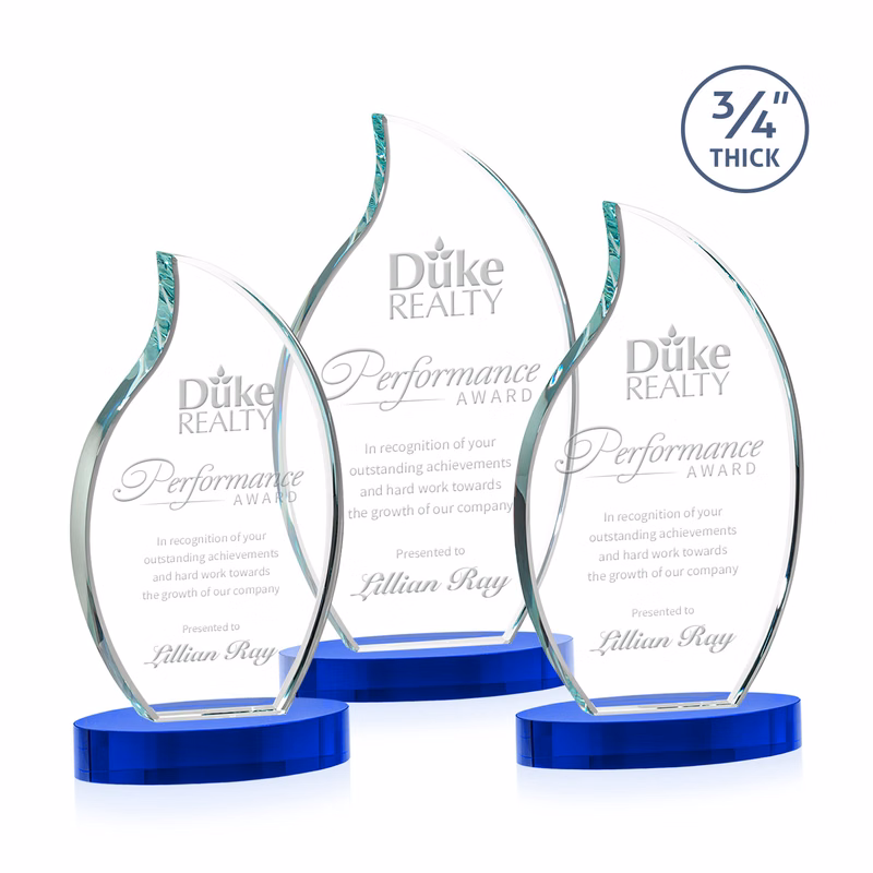 Croydon Flame Award on Alberton Base - Blue