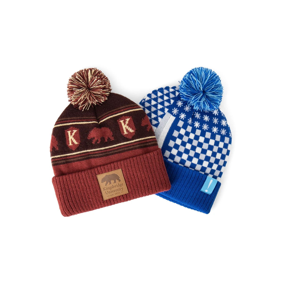 Ribbed Cuff Jacquard Beanies 1