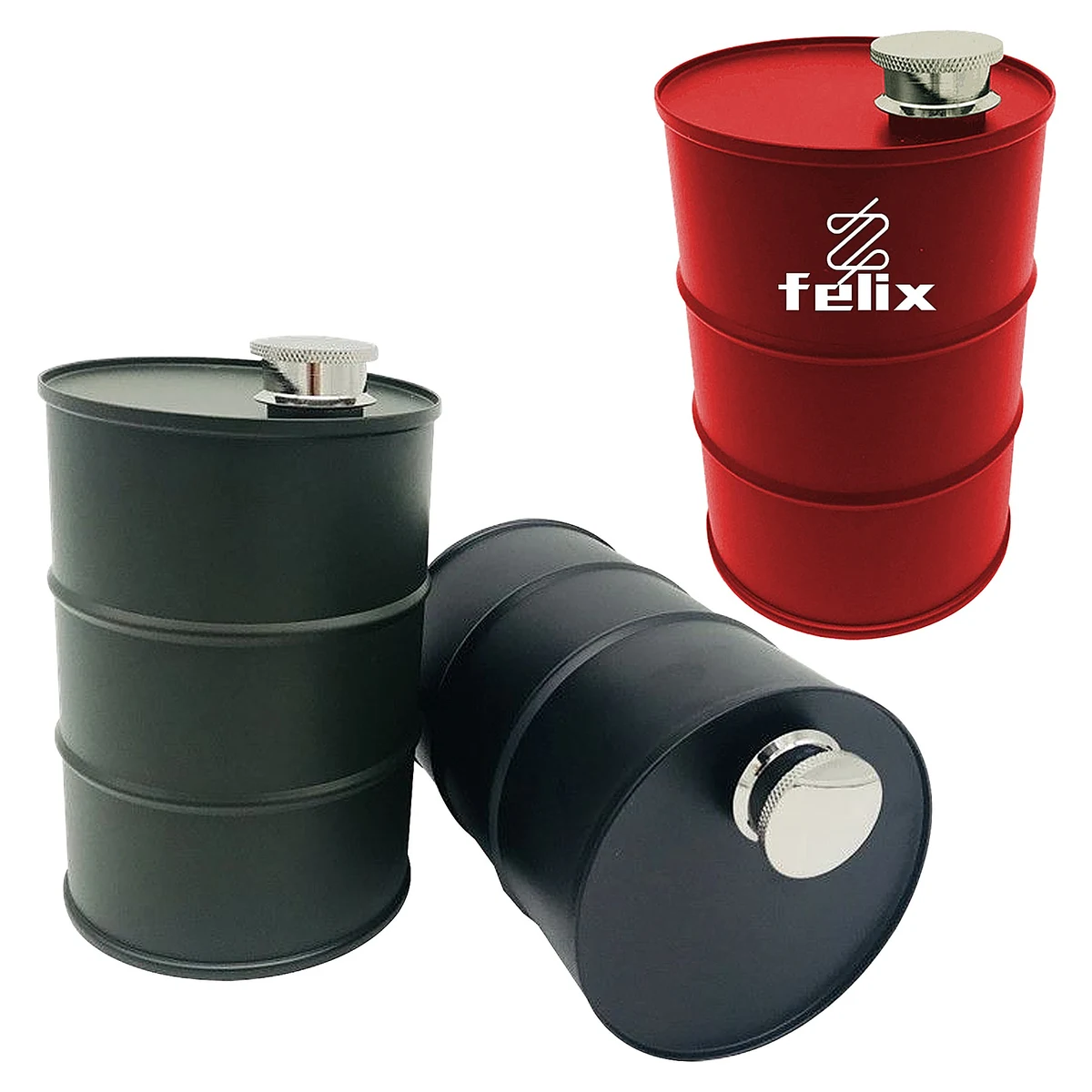 25 Oz. Oil Barrel Flask Whisky Wine Pot Stainless Steel Flagon 1