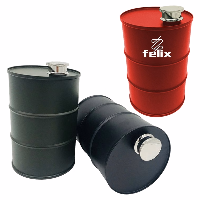 25 Oz. Oil Barrel Flask Whisky Wine Pot Stainless Steel Flagon