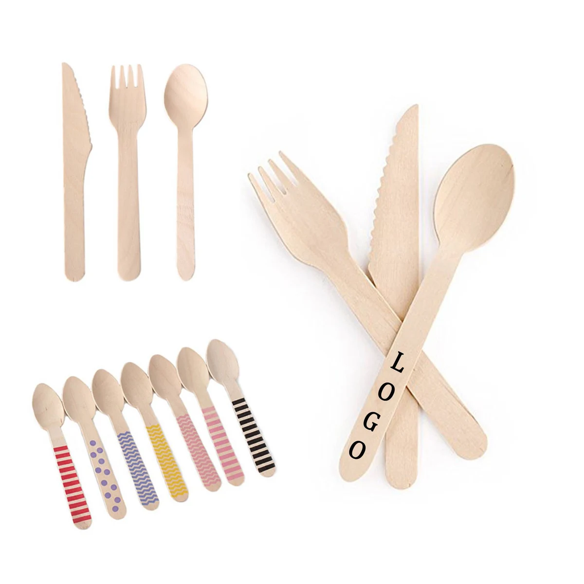 Custom Wooden Reusable Utensil Set 1