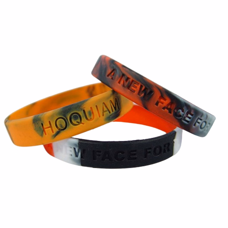 1/2" Debossed & Swirled Silicone Bracelets