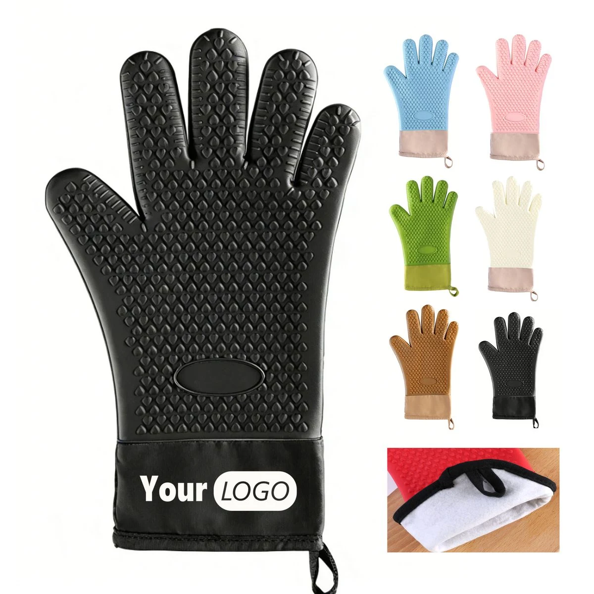 Extended Silicone Heat-Resistant Five-Finger Gloves 1