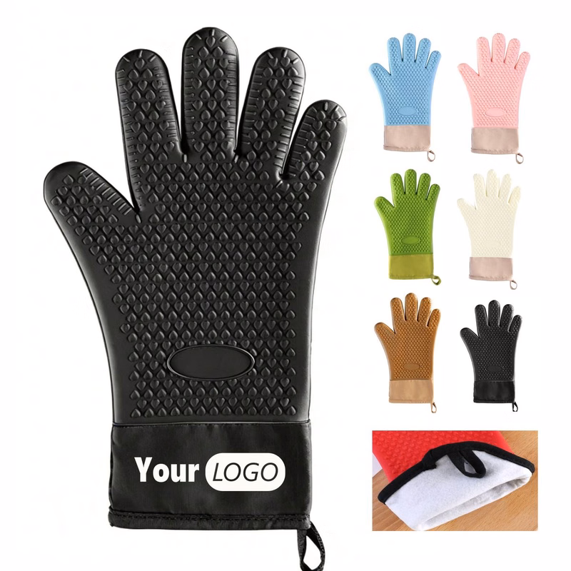 Extended Silicone Heat-Resistant Five-Finger Gloves
