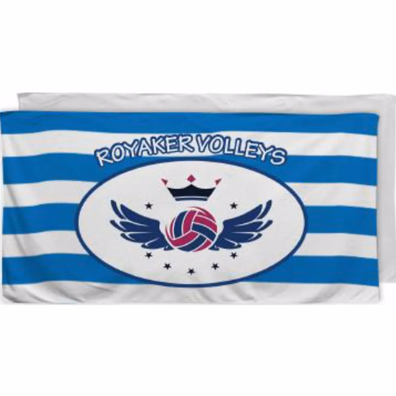 Sublimated Cabana Stripe Velour Cotton Blend Beach Towel