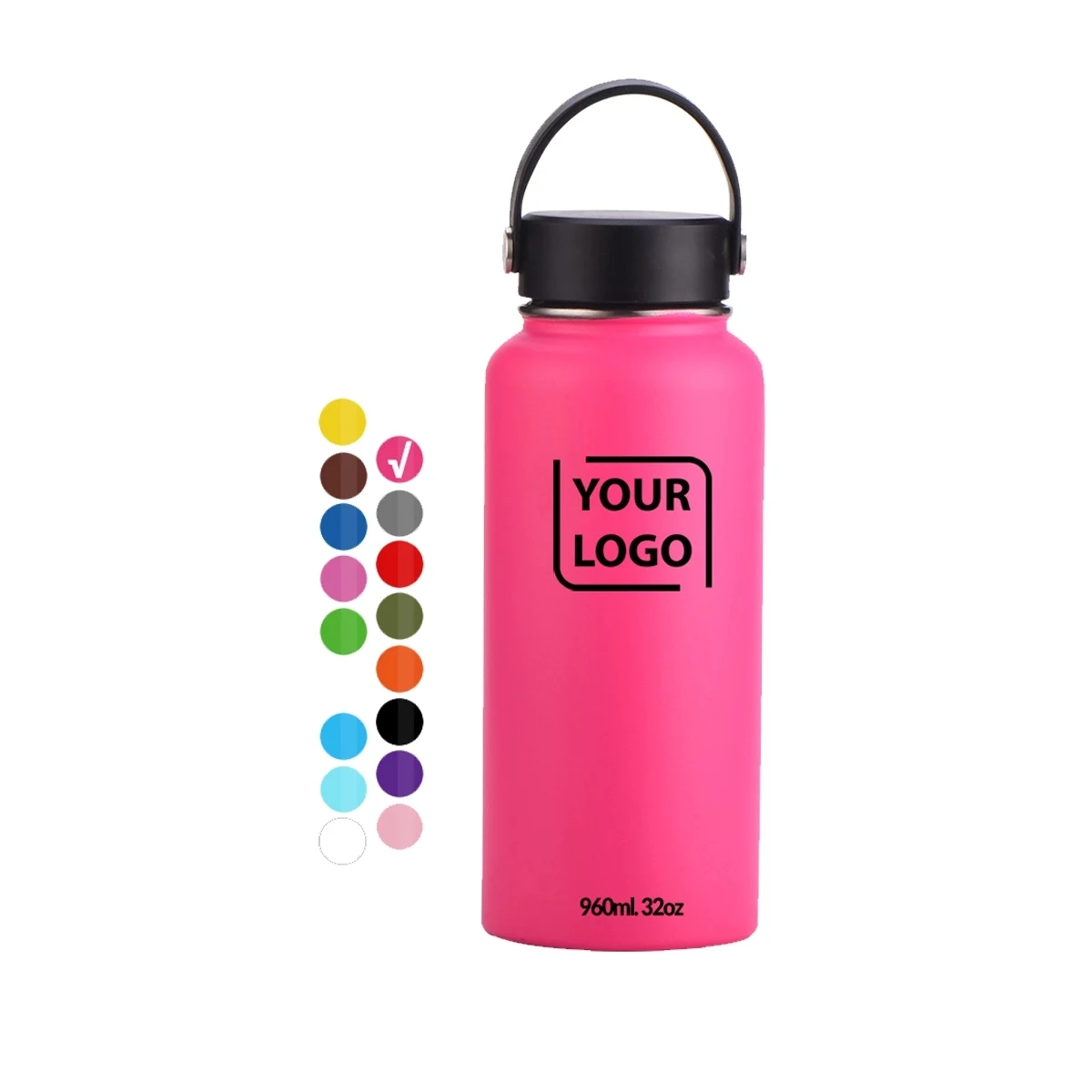 32 oz Double Vacuum Insulated Sports Bottle, custom water bottle with logo imprint 1