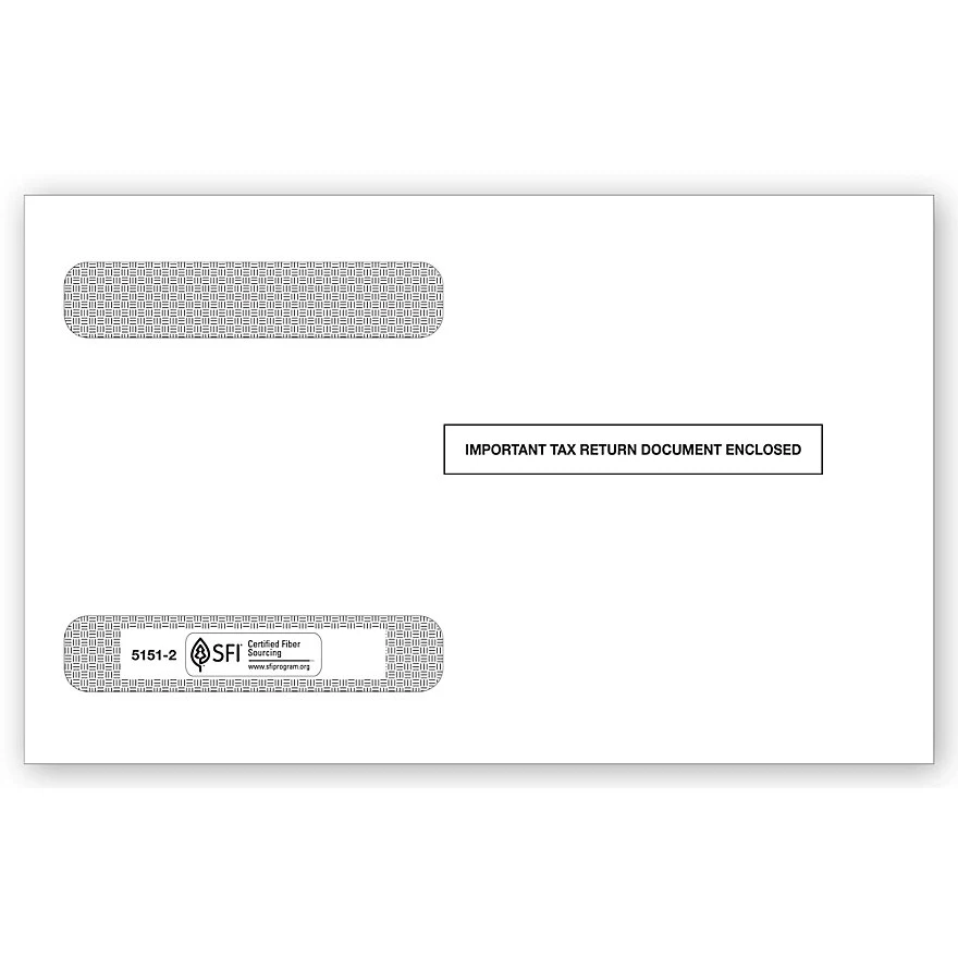 Double-Window Envelopes, 4-Up Horiz. W-2 - 25/pk 1