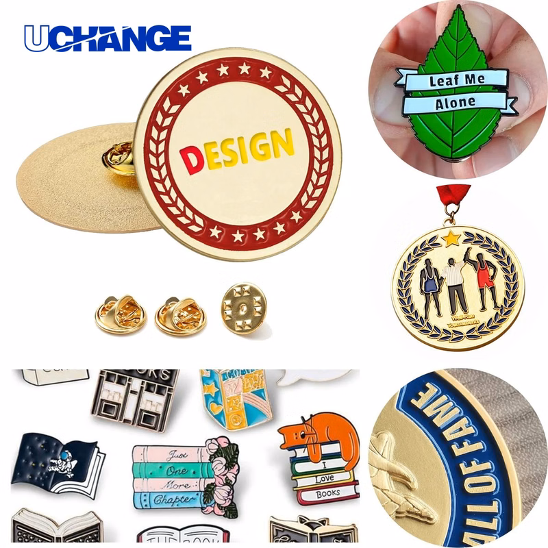 Metal Soft Enamel Lapel Pin Badge and Medal Set