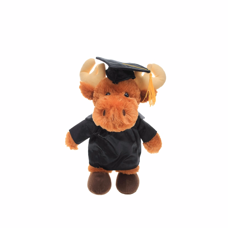 soft plush Moose with graduation cap &gown