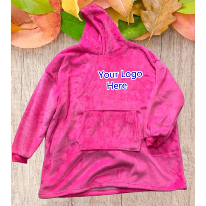 Hoodie wearable blanket, custom hoodie or sweatshirt with logo imprint 1