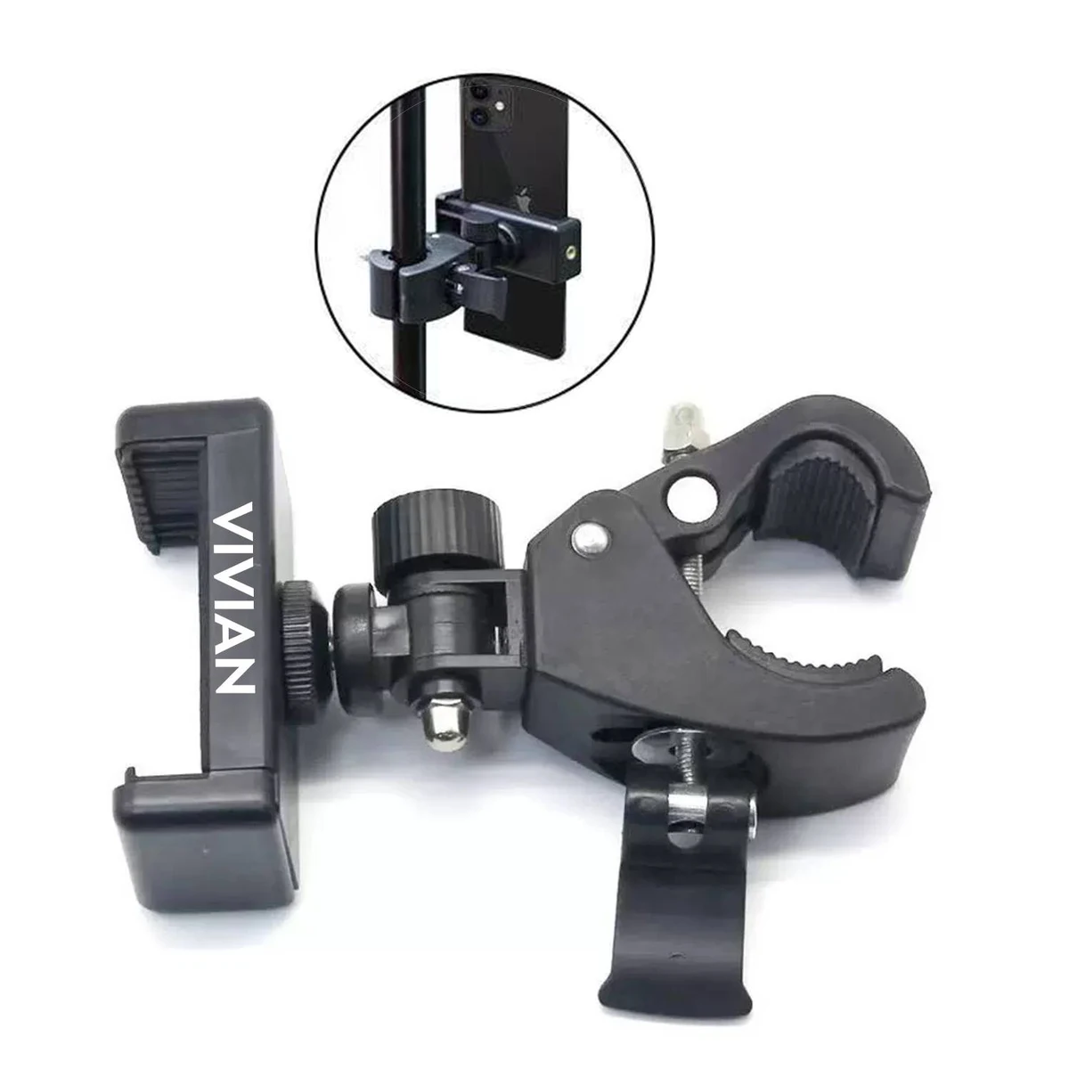 Universal Rotatable Phone Mount with Bar Clamp 1