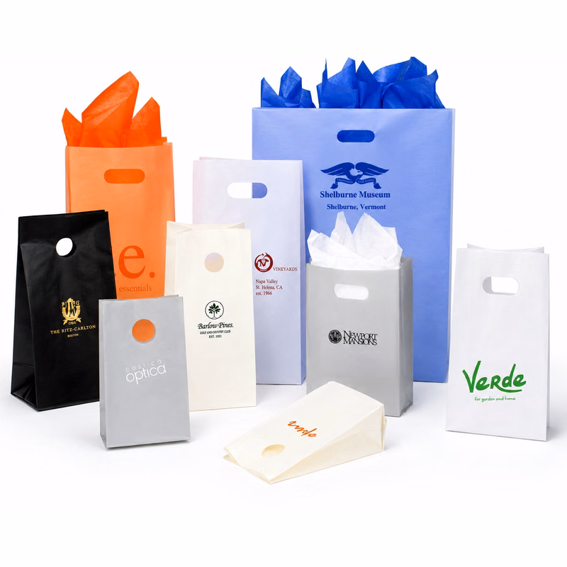 Frosted High Density Plastic Bags - Die Cut Handles