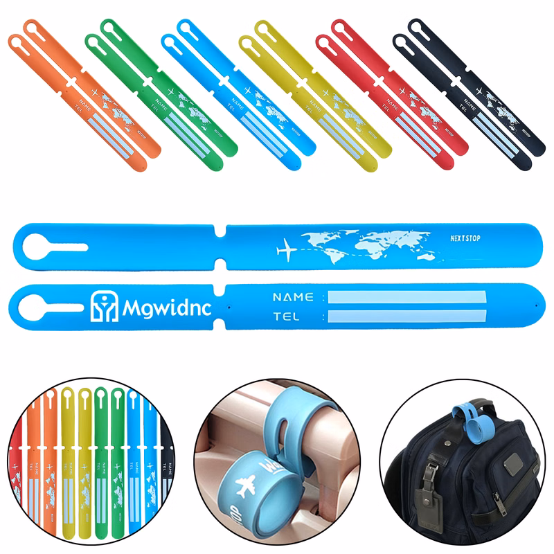 Reusable Silicone Luggage Tag Wristband for Travel Backpack Suitcase Anti-Loss Anti-Peeping