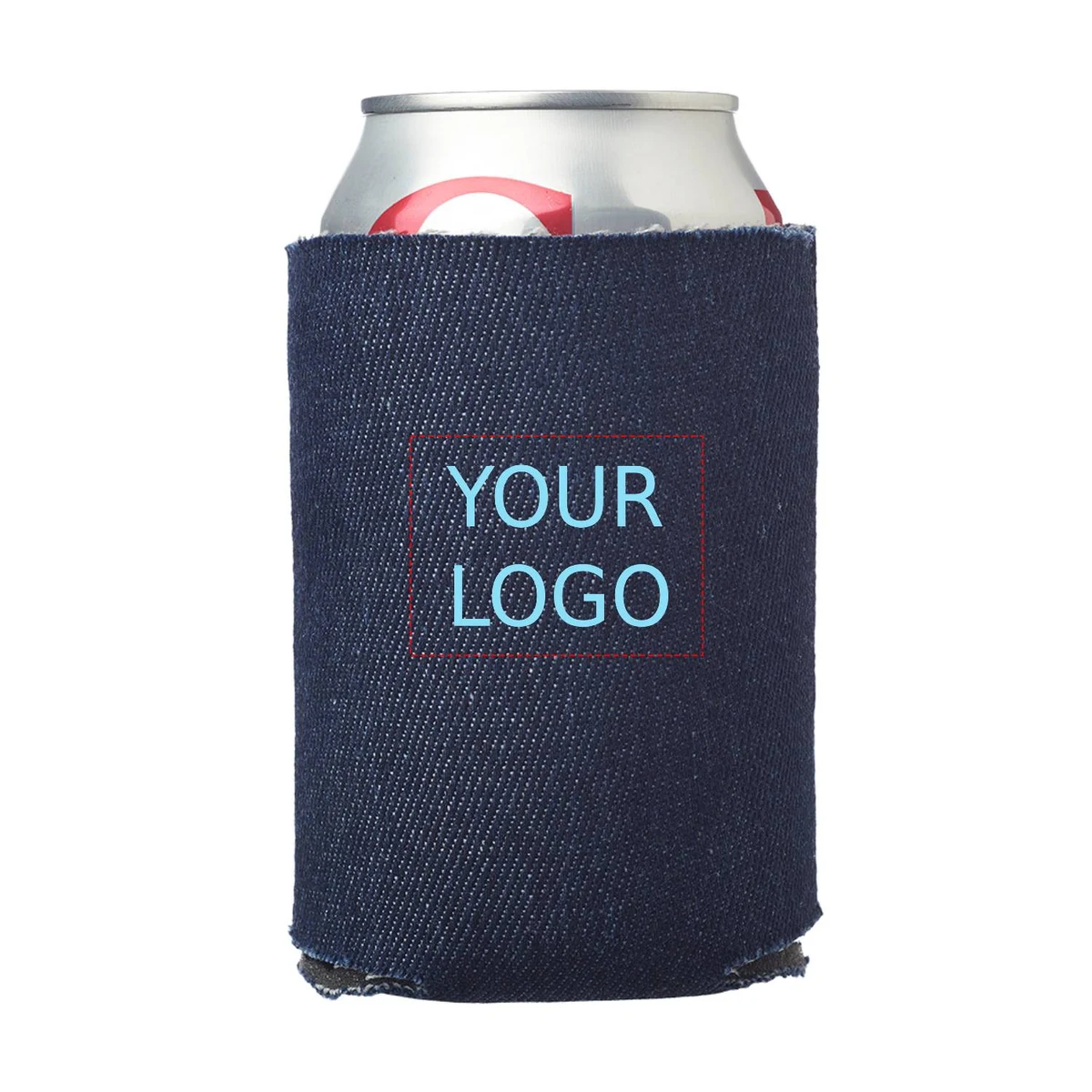 Denim Blue Collapsible Foam Can Cooler, 16 oz., custom koozie with logo imprint 1