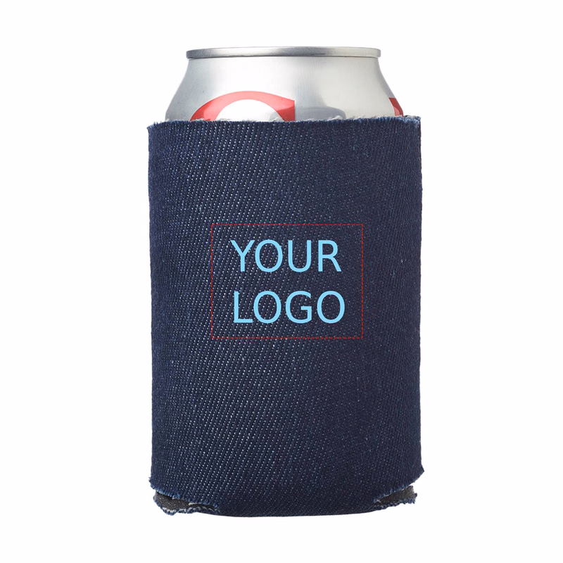 Denim Blue Collapsible Foam Can Cooler, 16 oz.