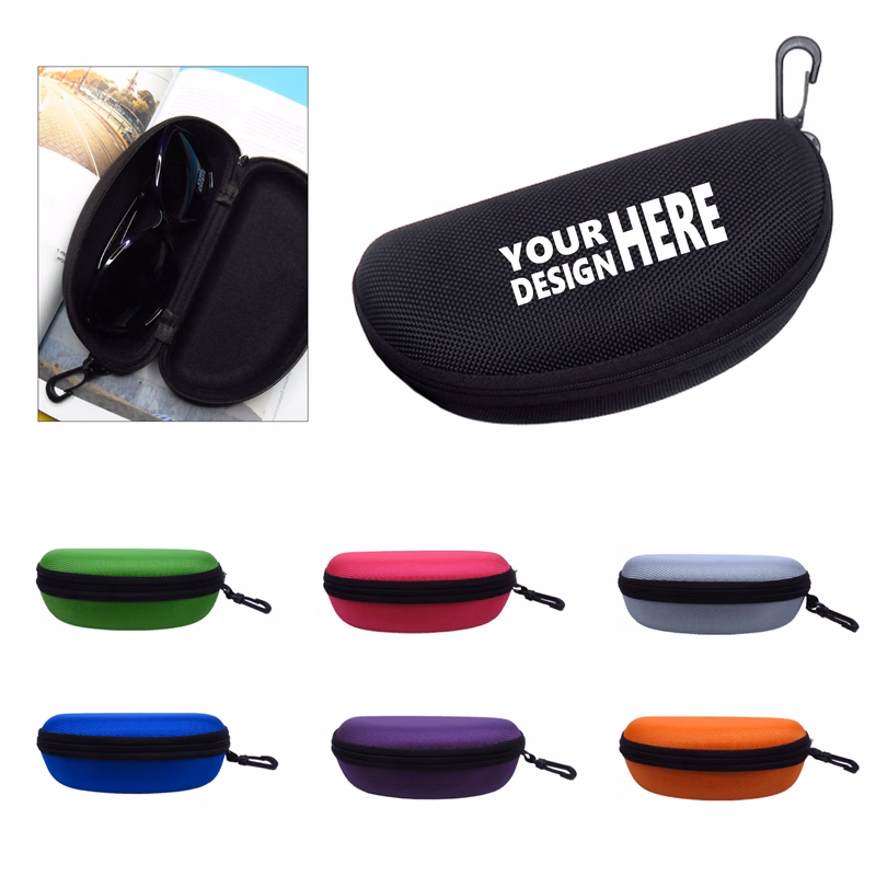Portable Sunglasses Hard Case – EVA Material with Travel Zipper & Clip