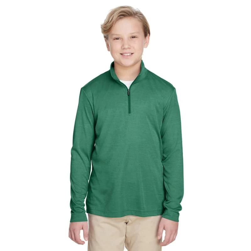 Team 365 Youth Zone Sonic Heather Performance Quarter-Zip 1