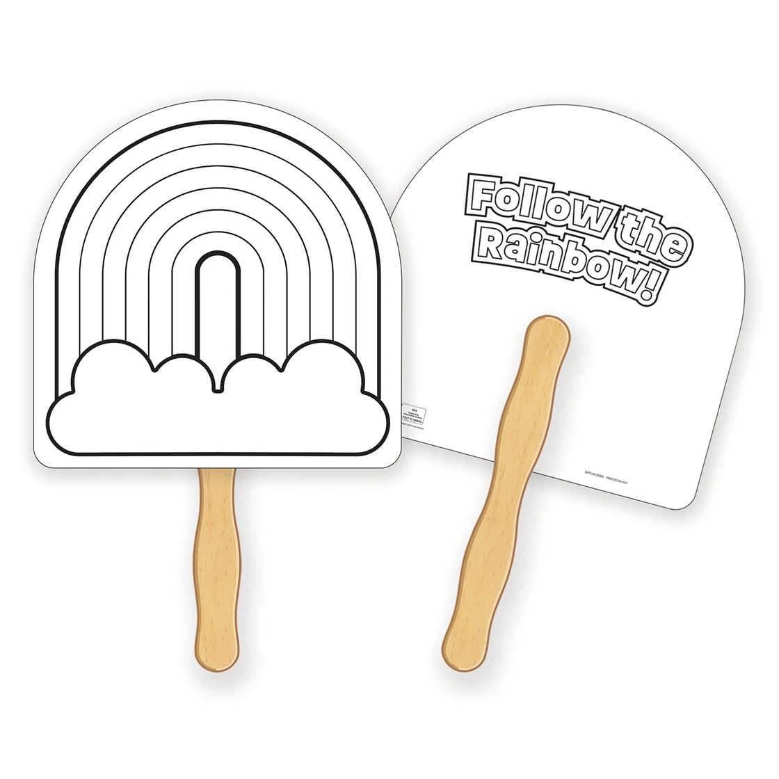 HAND FANS - Coloring Fan, Rainbow Shape 1