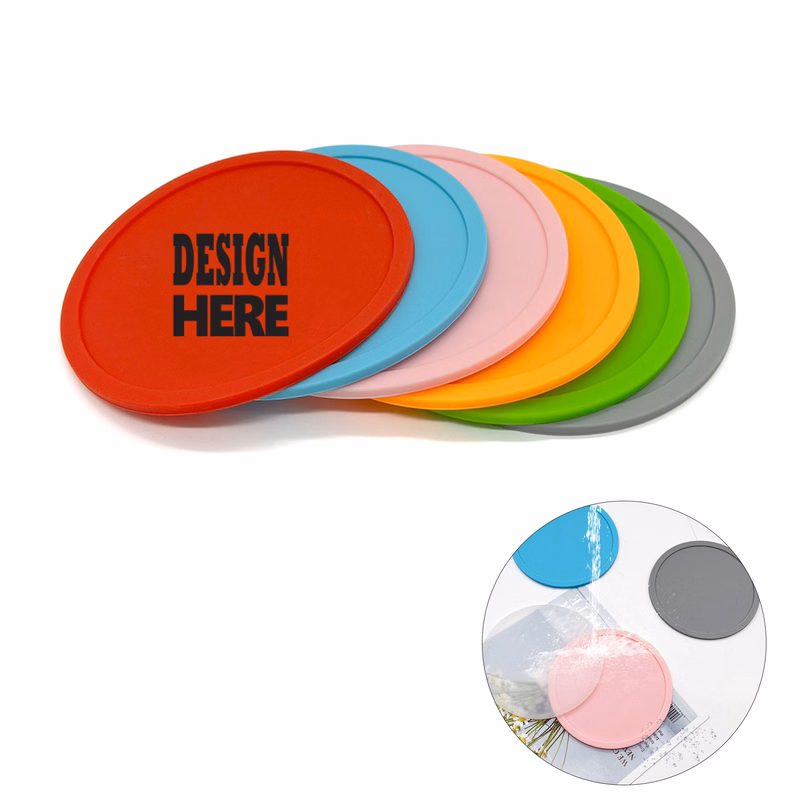 3.54" Colored Silicone Insulated Coaster