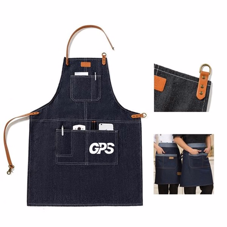 Adjustable Bibbed Denim Apron