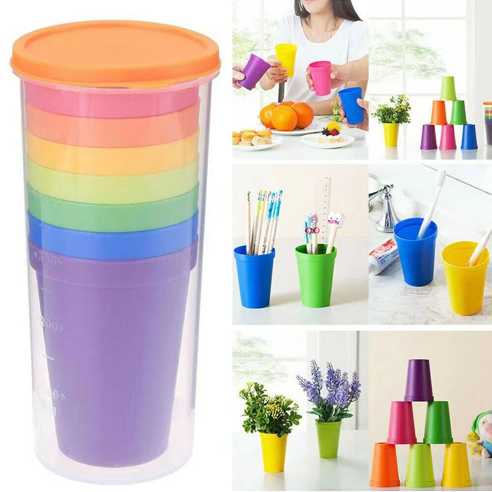 Colorful Kids Plastic Cups Set of 8 1