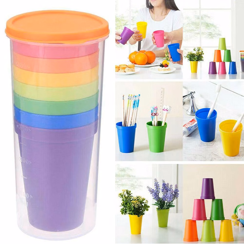 Colorful Kids Plastic Cups Set of 8