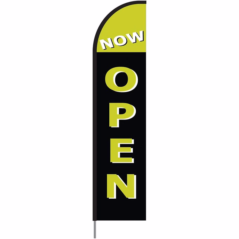 Now Open(Green) Flag Kit 15' Feet Feather Flag Sign sale flag Outdoor Banner
