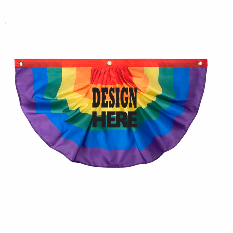 Rainbow Polyester Fan Flag
