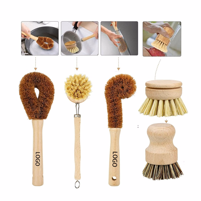 Bamboo Dish Scrubber Set