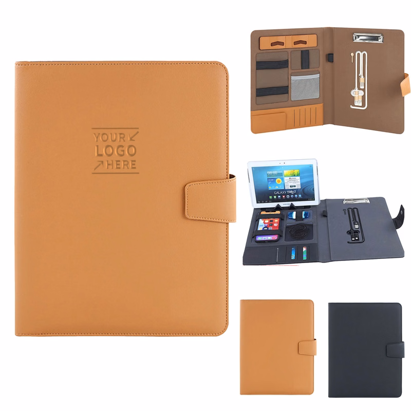Luxury A4 Multifunctional Clipboard Folder W/ Power Bank