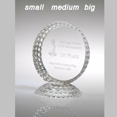 Optical Crystal Golf Trophy (Large)