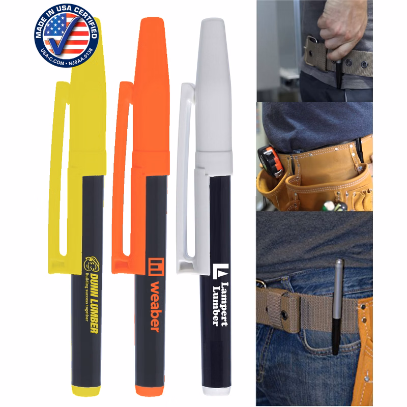 Certified USA Made, "RevMark" Bright Series Fine Point Permanent Marker with Belt Clip