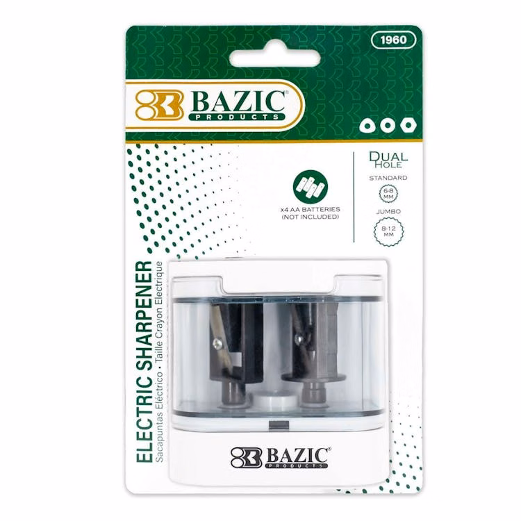 Battery Powered Pencil Sharpener - Dual Blade
