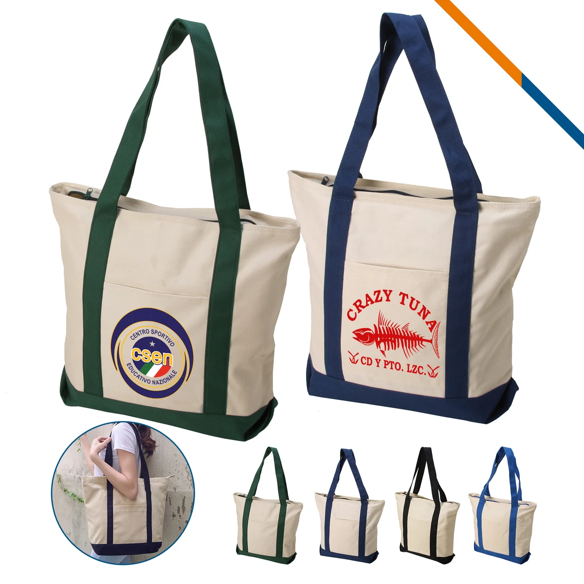 Eco Cotton Shopping Bag, custom tote bag with logo imprint 1