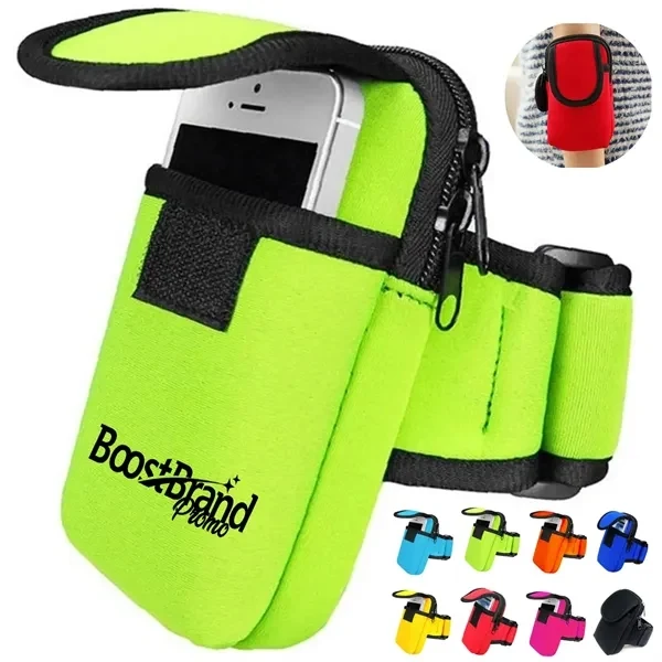 Custom Adjustable Sports Armband Phone Holder with Sweat Protection — Athletic Gear 1