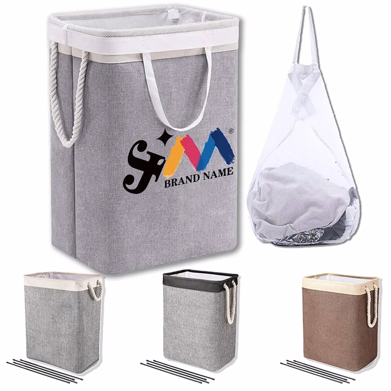 Collapsible Large Laundry Basket Storage Bag With Handles