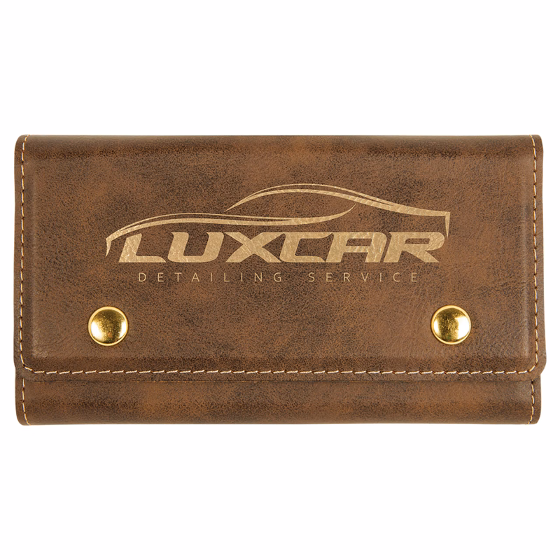 Rustic/Gold Leatherette Card & Dice Set
