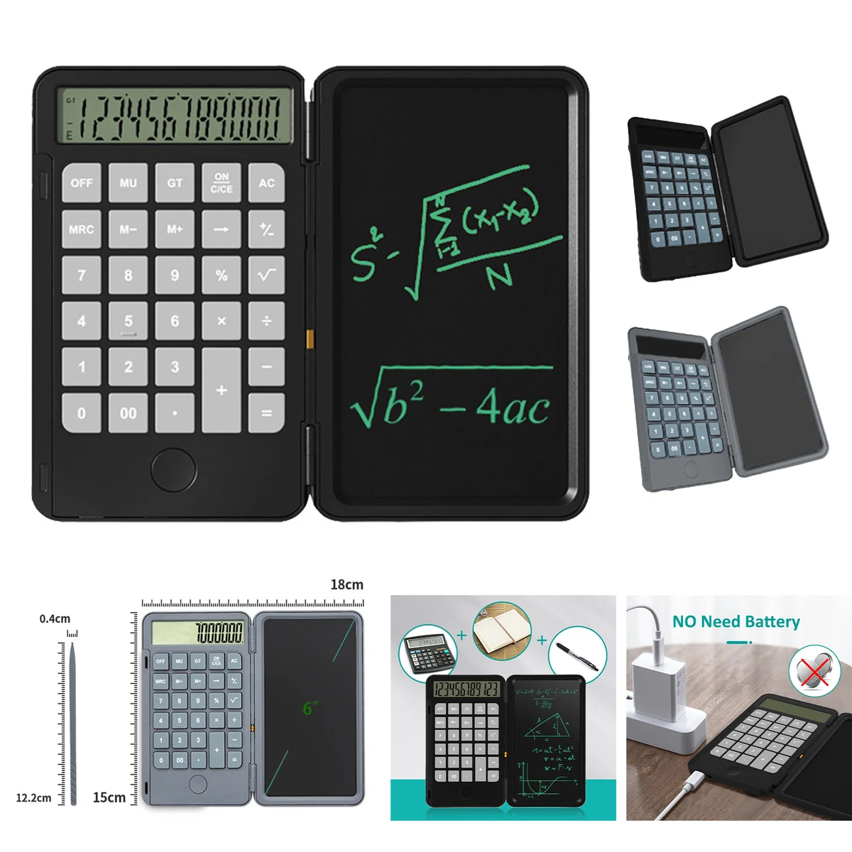 LCD Writing Tablet Calculator 12 Digit Display 1
