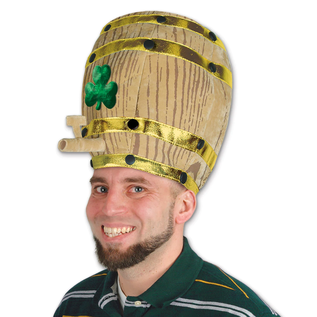 Plush Shamrock Beer Barrel Hat 1