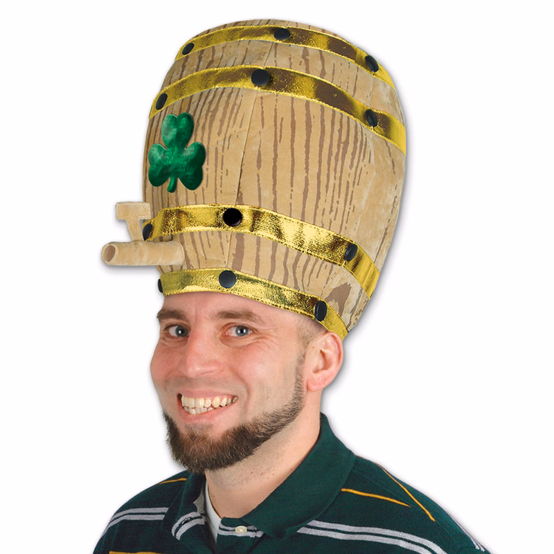 Plush Shamrock Beer Barrel Hat