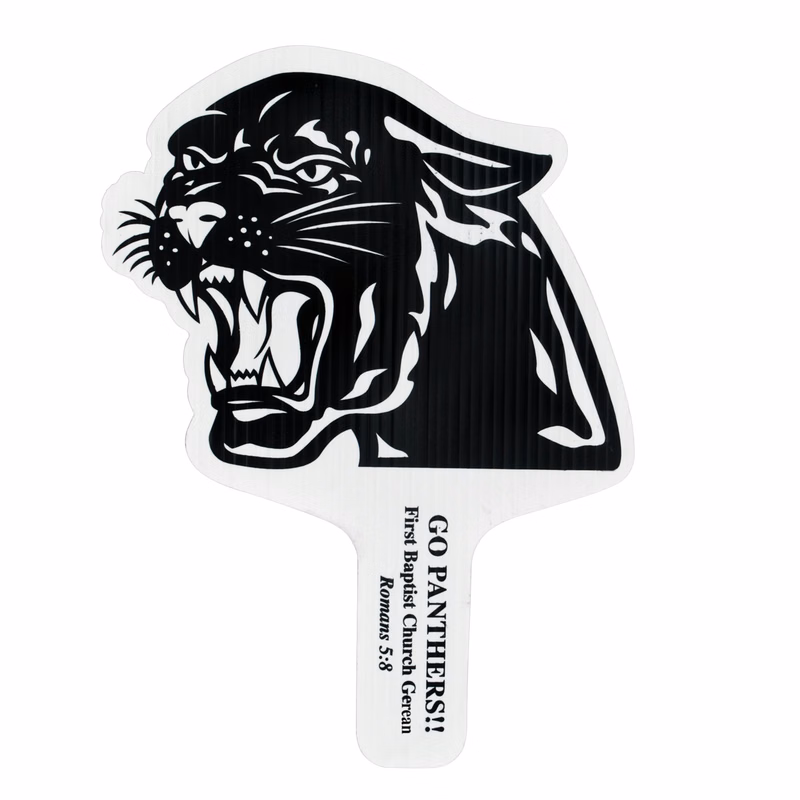 Panther Mascot Hand Fan, Screen Printed