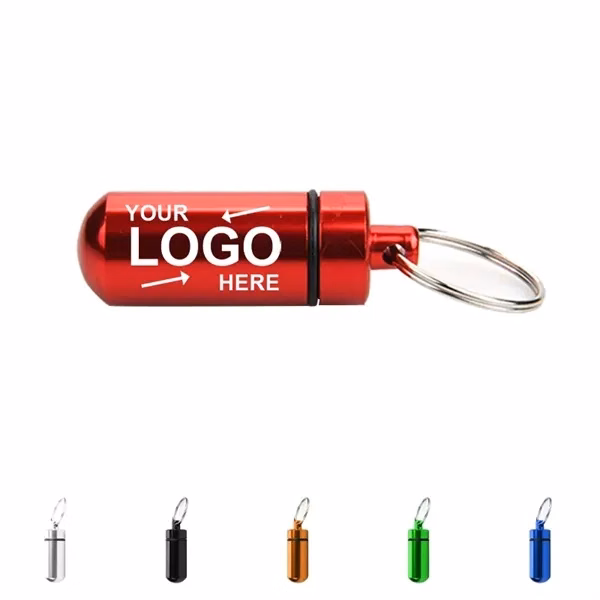 Custom Aluminum Rotary First Aid Box with Keychain — Travel Wellness Promo