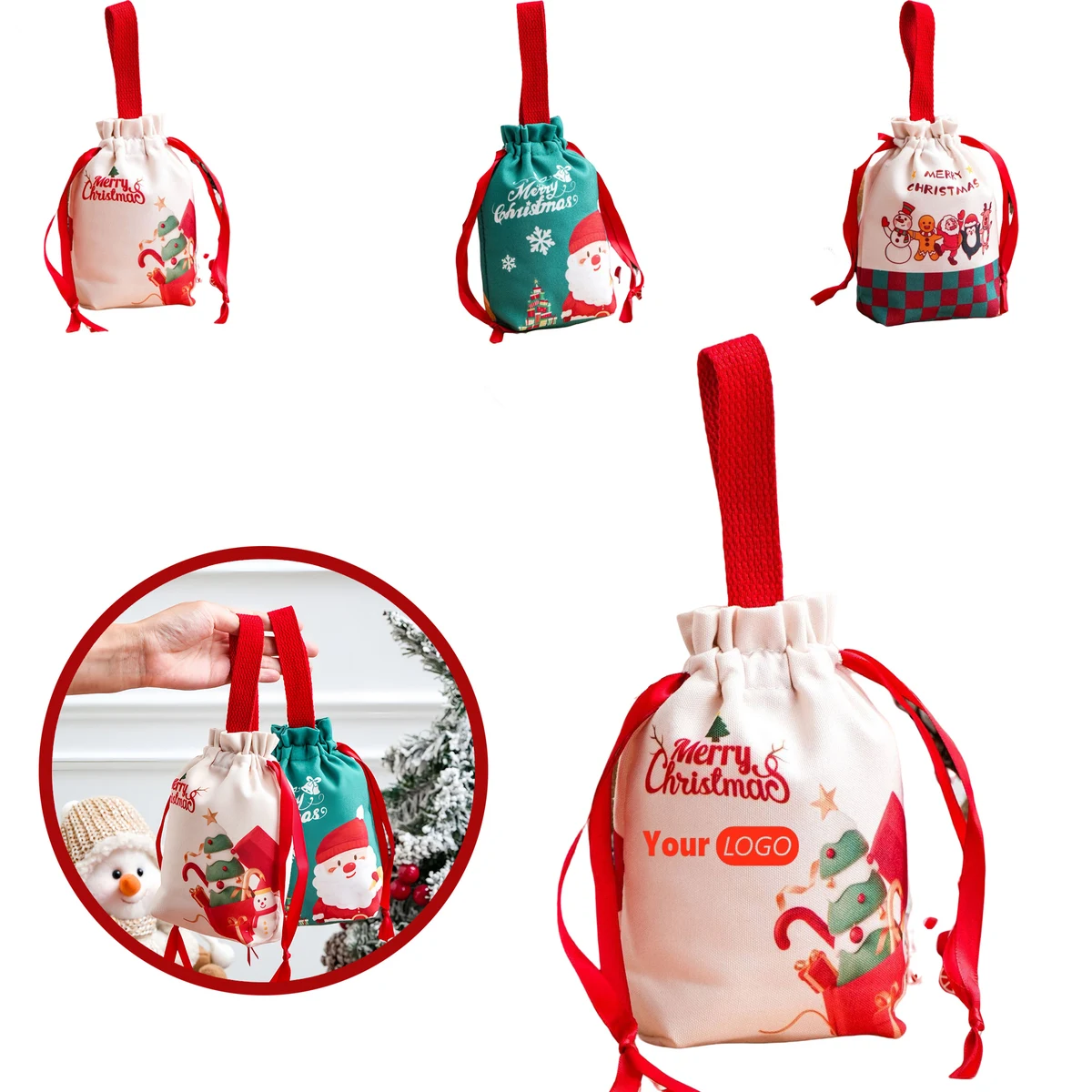Christmas Drawstring Canvas Bag 1