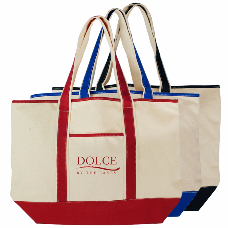 IslandLife Deluxe 12 oz Cotton Canvas Tote with Outer Pocket