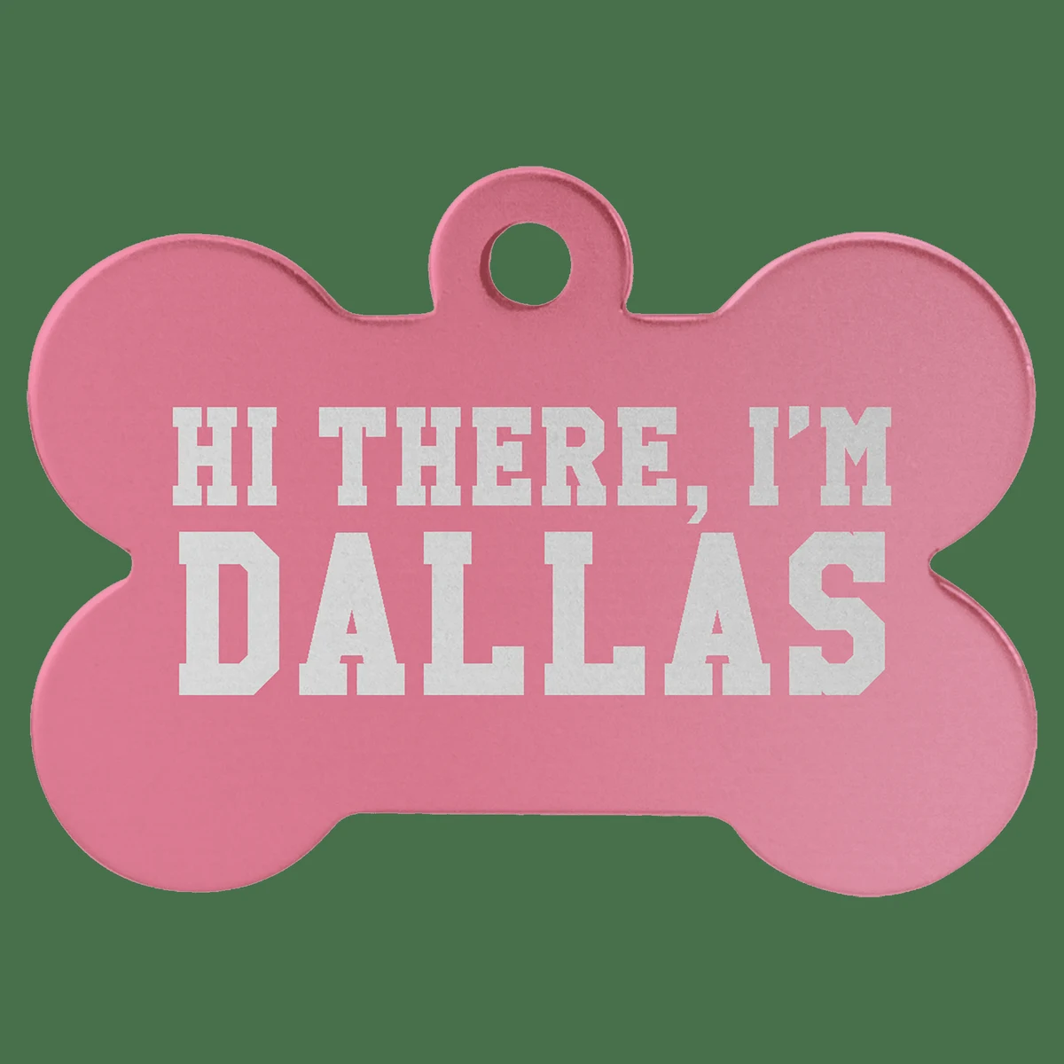 1 1/2" x 1" Pink Anodized Aluminum Bone Pet Tag 1