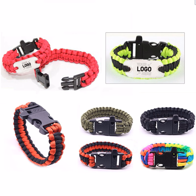 Paracord Bracelet With Dog Tag And Whistle