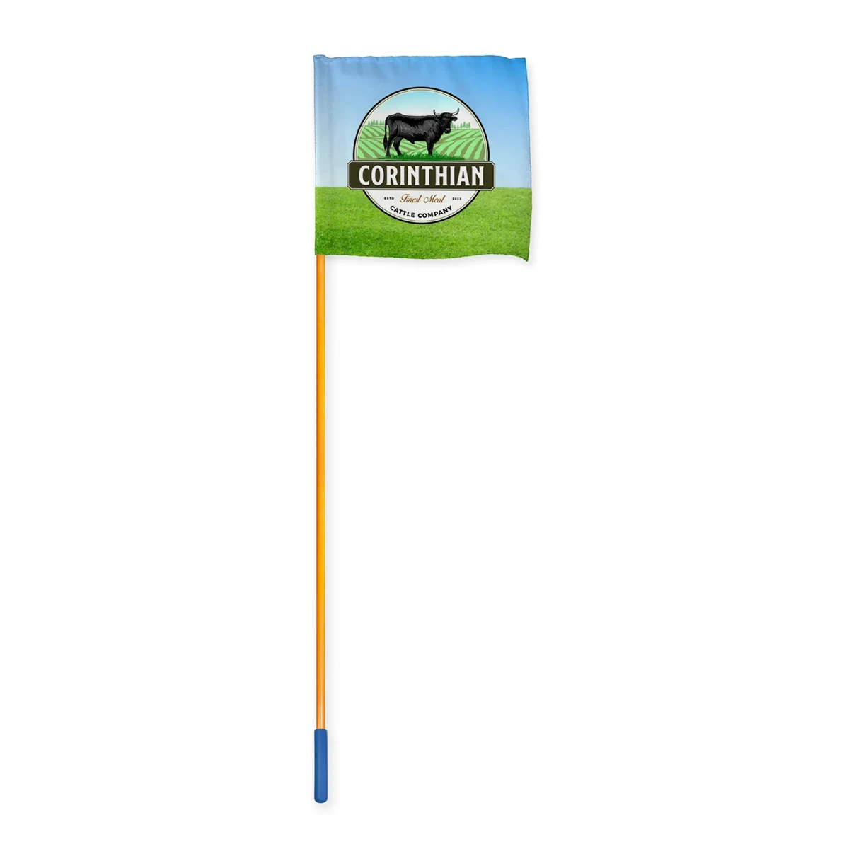 51" Orange Whip Rod With 12"x12" Custom Digital Flag 1