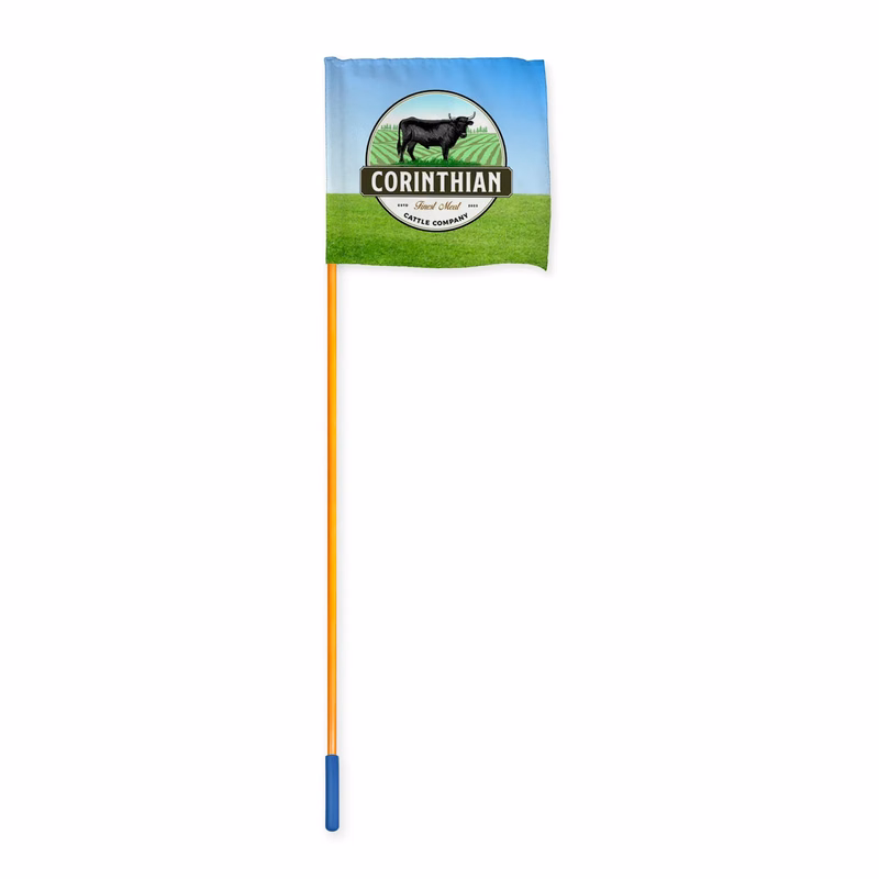 51" Orange Whip Rod With 12"x12" Custom Digital Flag